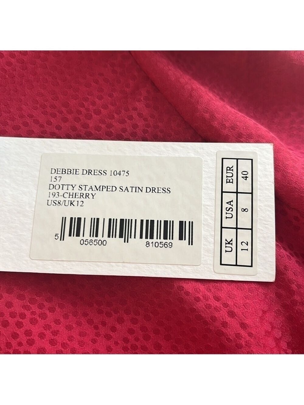 New SALONI Debbie Silk Stamped Mini Dress in Cherry Pink Size 8 - Picture 9 of 14